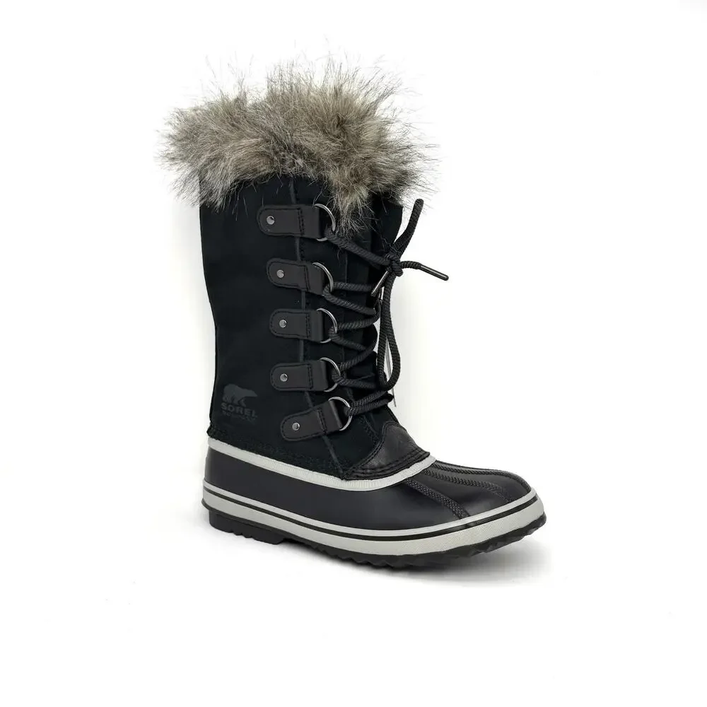 SOREL Women’s Joan of Arctic Winter Snow Boots Black Faux Fur Size 8 New
